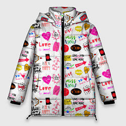 Женская зимняя куртка Love inscriptions