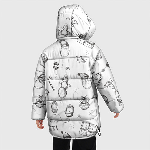 Женская зимняя куртка Новогодний настрой / 3D-Черный – фото 4