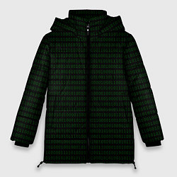Куртка зимняя женская Однотонный двоичный код, цвет: 3D-черный
