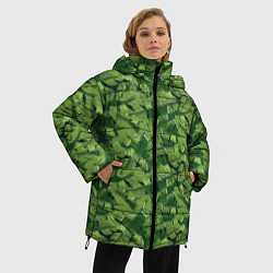Куртка зимняя женская Милитари перо двухцветное, цвет: 3D-светло-серый — фото 2