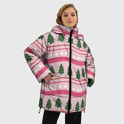 Куртка зимняя женская Новогодний свитер: розовый, цвет: 3D-черный — фото 2