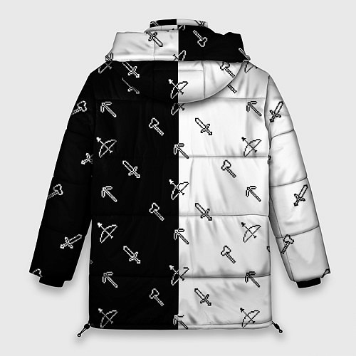 Женская зимняя куртка Майнкрафт гаст с инструментами / 3D-Светло-серый – фото 2