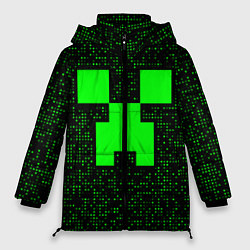 Куртка зимняя женская Minecraft green squares, цвет: 3D-светло-серый