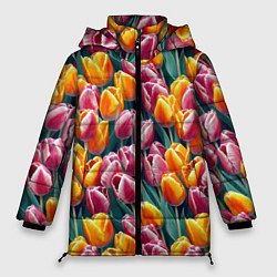 Женская зимняя куртка Роскошные тюльпаны