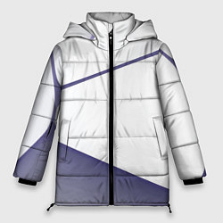 Женская зимняя куртка Абстрактный белый и фиолетовый паттерн