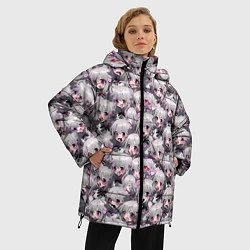 Куртка зимняя женская Любовь и ахегао, цвет: 3D-светло-серый — фото 2