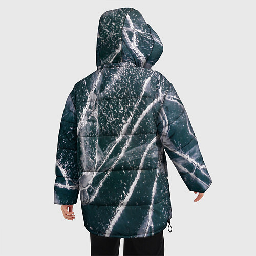 Женская зимняя куртка Ледяные трещины на замерзшем море / 3D-Черный – фото 4