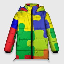 Женская зимняя куртка Пазлы разноцветные