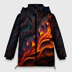 Женская зимняя куртка Огненный орнамент с языками пламени