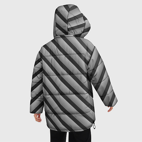 Женская зимняя куртка Полоса объемная / 3D-Светло-серый – фото 4