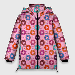 Куртка зимняя женская Вкусные пончики, цвет: 3D-красный