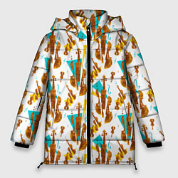 Куртка зимняя женская Супрематические скрипки, цвет: 3D-светло-серый