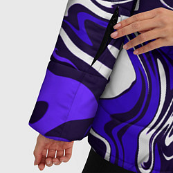 Куртка зимняя женская Фиолетовая абстракция, цвет: 3D-черный — фото 2
