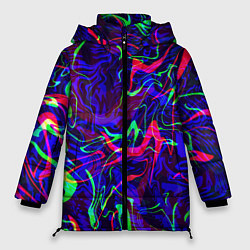 Куртка зимняя женская Неон: яркие линии, цвет: 3D-черный