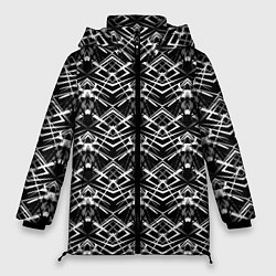 Куртка зимняя женская Черно-белый модерн узор, цвет: 3D-черный