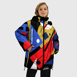 Куртка зимняя женская Абстракция в стиле супрематизм, цвет: 3D-красный — фото 2