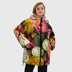 Куртка зимняя женская Букет красивых роз, цвет: 3D-светло-серый — фото 2