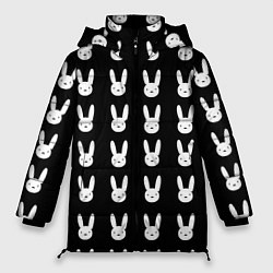 Куртка зимняя женская Bunny pattern black, цвет: 3D-черный