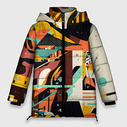 Женская зимняя куртка Авангардная геометрическая композиция