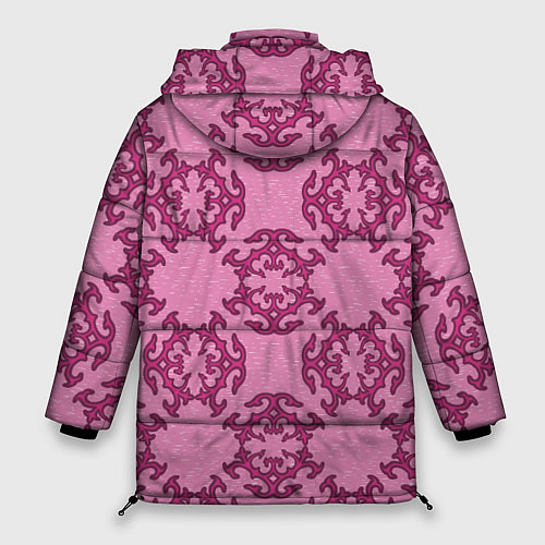 Женская зимняя куртка Розовая витиеватая загогулина / 3D-Красный – фото 2