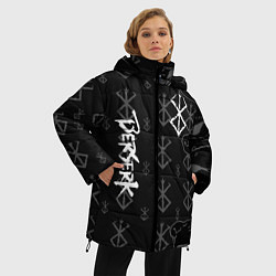 Куртка зимняя женская Берсерк черные волки, цвет: 3D-красный — фото 2