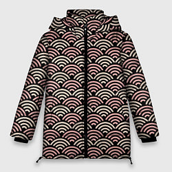 Женская зимняя куртка Японский розовый паттерн