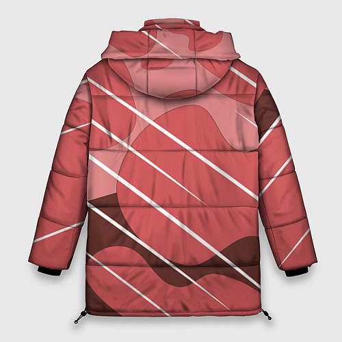 Женская зимняя куртка Абстрактные фигуры / 3D-Красный – фото 2
