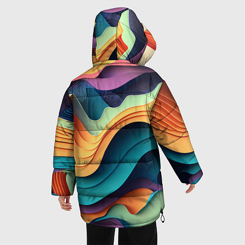 Женская зимняя куртка Цветной рельеф / 3D-Черный – фото 4