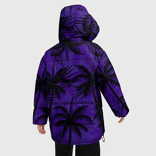 Женская зимняя куртка Пальмы в ночи / 3D-Черный – фото 4