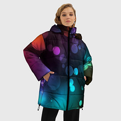 Куртка зимняя женская Абстракция блики, цвет: 3D-красный — фото 2
