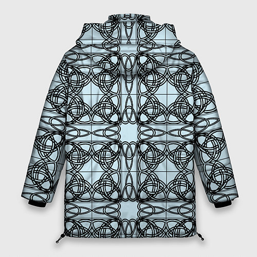Женская зимняя куртка Трилистник орнамент в круге / 3D-Светло-серый – фото 2
