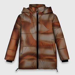 Женская зимняя куртка Тёмно-золотистые абстрактные волны