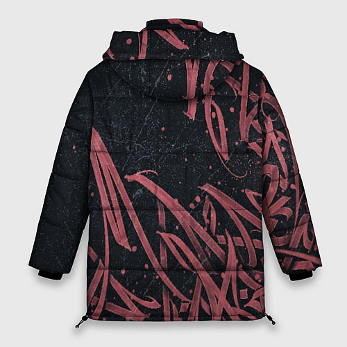 Женская зимняя куртка Бордовое граффити / 3D-Красный – фото 2