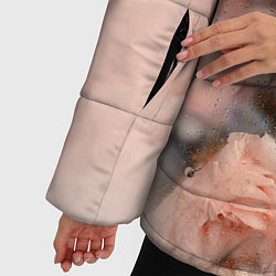 Куртка зимняя женская Мама - это любовь: цветы за стеклом, цвет: 3D-черный — фото 2