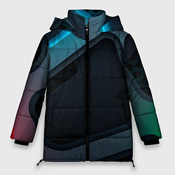 Куртка зимняя женская Абстракция металл, цвет: 3D-светло-серый