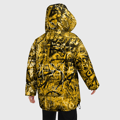Женская зимняя куртка Желтый хаос / 3D-Черный – фото 4