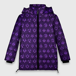 Куртка зимняя женская Паттерн элементали под электро, цвет: 3D-светло-серый