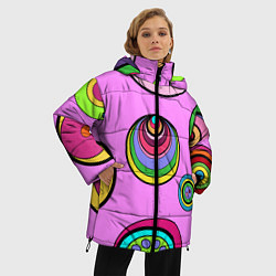 Куртка зимняя женская Разноцветные круги, цвет: 3D-светло-серый — фото 2