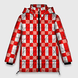 Куртка зимняя женская Ромбы красные, цвет: 3D-красный