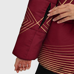 Куртка зимняя женская Золотые кривые линии и прямоугольники в стиле мемф, цвет: 3D-черный — фото 2