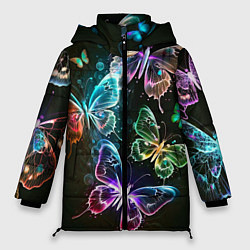 Женская зимняя куртка Неоновые дикие бабочки