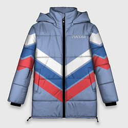 Женская зимняя куртка Триколор - три полоски на голубом