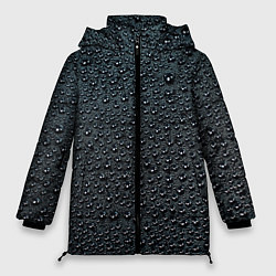 Женская зимняя куртка Блестящие мокрые капли на темном чёрном фоне