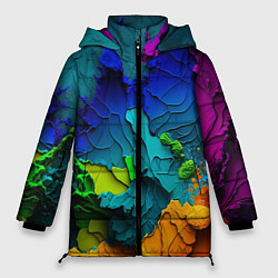 Куртка зимняя женская Взрыв красок, цвет: 3D-светло-серый