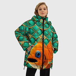 Куртка зимняя женская Сказочная золотая рыбка, цвет: 3D-светло-серый — фото 2