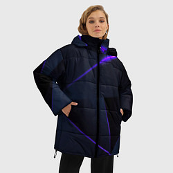 Куртка зимняя женская Geometry stripes neon stiil, цвет: 3D-красный — фото 2