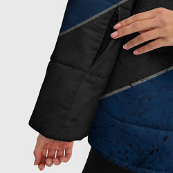 Куртка зимняя женская Темно-синие линии, цвет: 3D-черный — фото 2