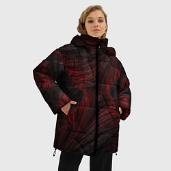 Куртка зимняя женская Бордовые разводы, цвет: 3D-красный — фото 2