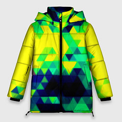 Куртка зимняя женская Yellow green texture, цвет: 3D-черный
