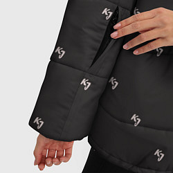 Куртка зимняя женская Бренд KJ - зигзагом, цвет: 3D-черный — фото 2